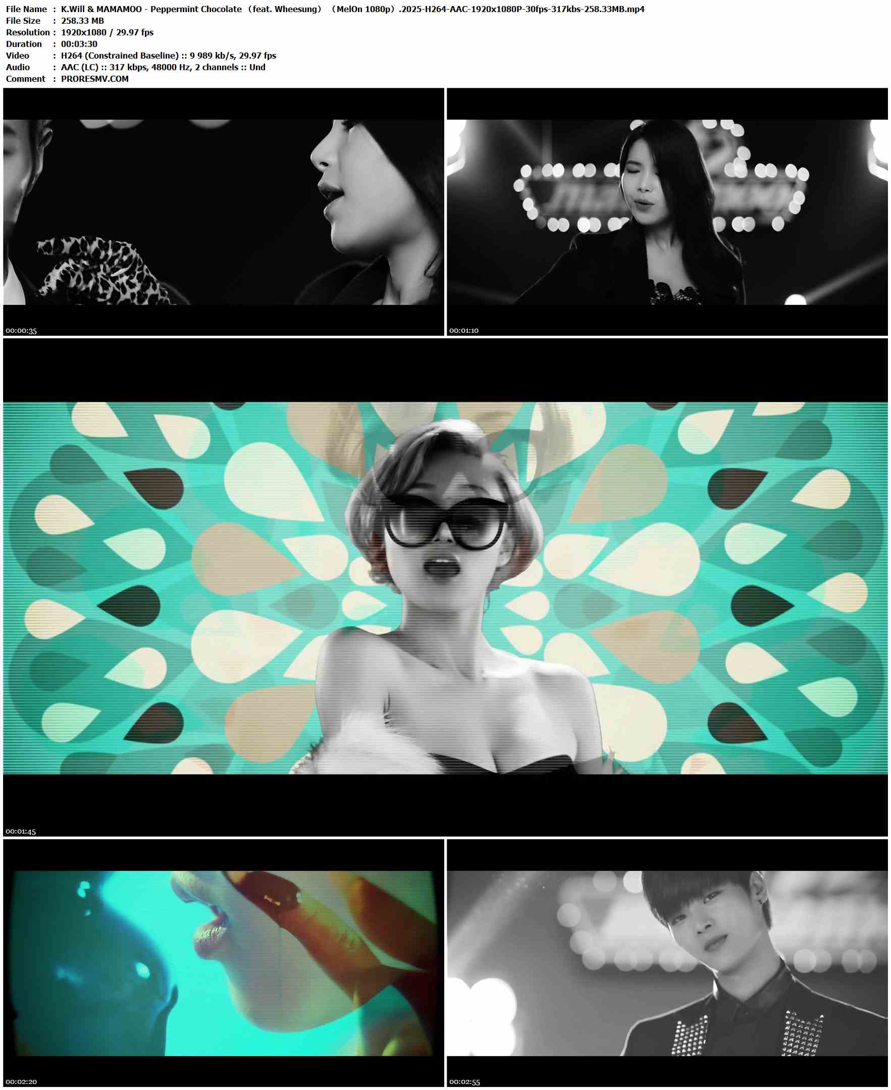 K.Will & MAMAMOO - Peppermint Chocolate （feat. Wheesung） （MelOn 1080p）.2025-H264-AAC-1920x1080P-30fps-317kbs-258.33MB官方MV_高清MV